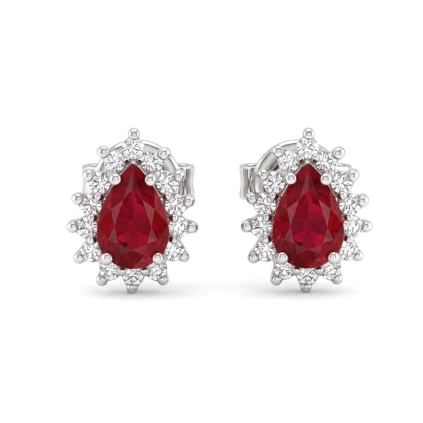 Ruby diamond white gold earrings BON TON Art. OR1520