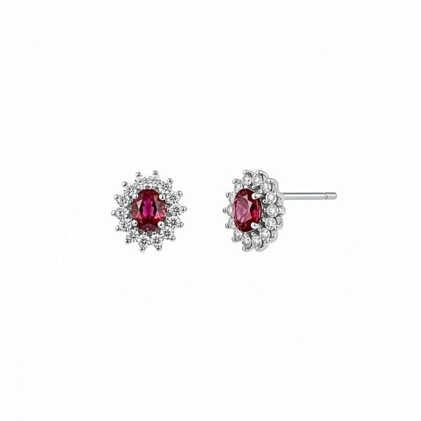 Gold ruby earrings and BON TON diamonds Art. OR950