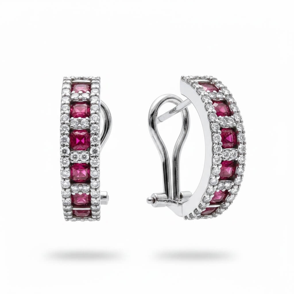 Orecchini con diamanti e rubini BELLE EPOQUE art. OR1160-1