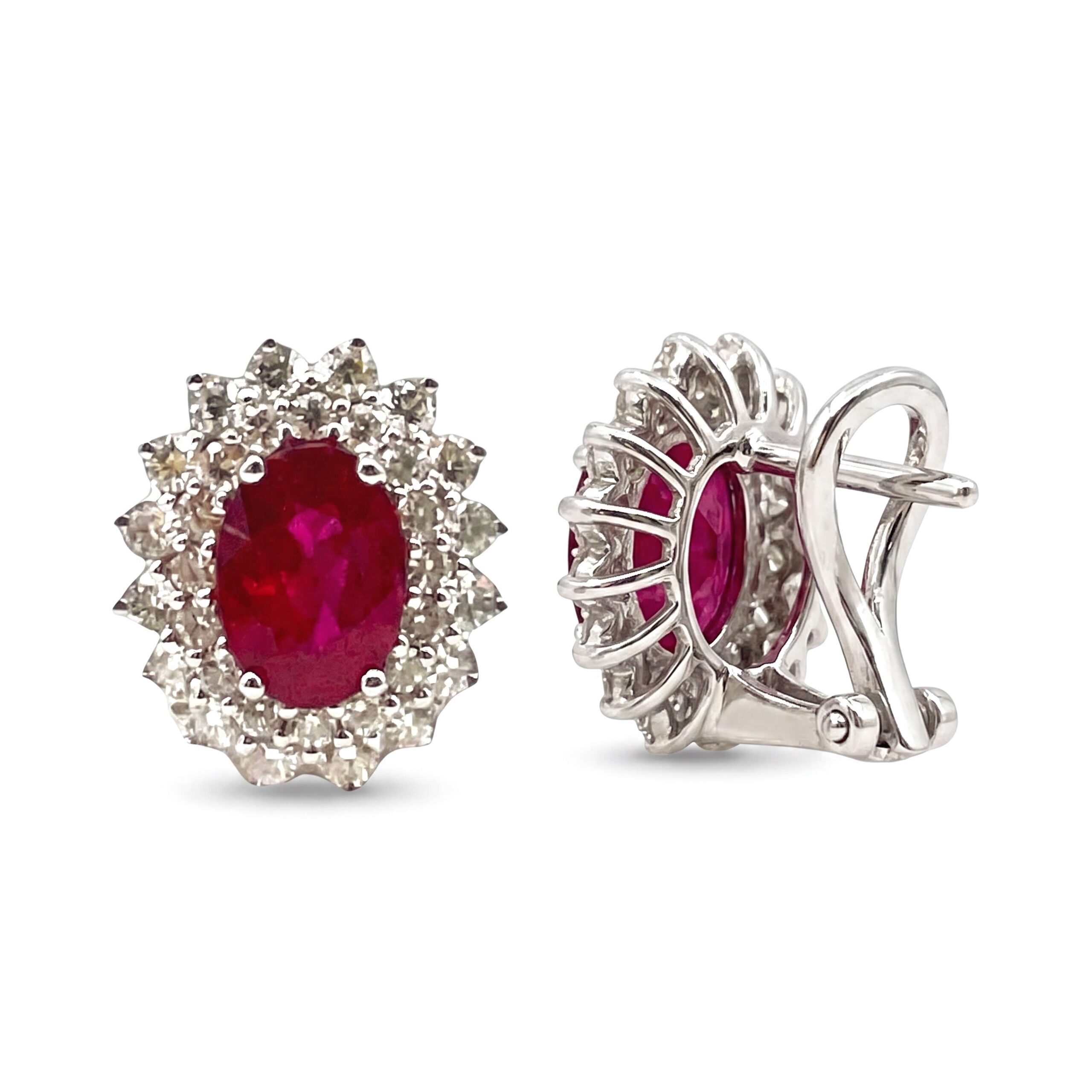 White gold ruby earrings BON TON Art. OR522