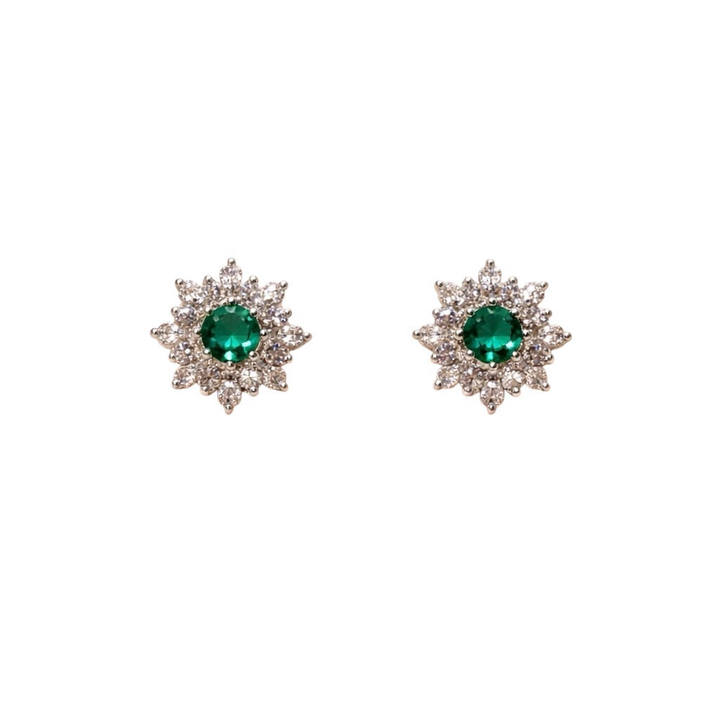 Earrings with emerald diamonds and gold 750% Art. OR1399