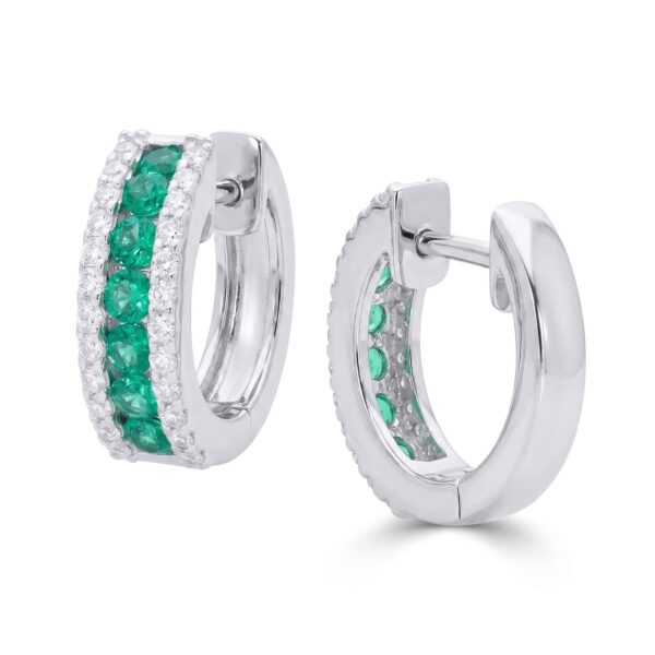 Emerald earrings white gold and diamonds BELLE EPOQUE Art. 242093