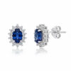 Gold Blue Sapphire Earrings and BON TON Diamonds Art. OR584