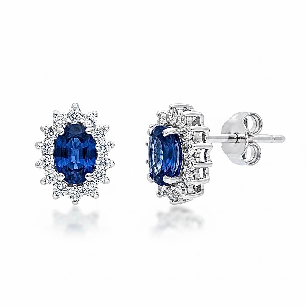 Orecchini zaffiri Blu Oro e Diamanti BON TON Art. OR584
