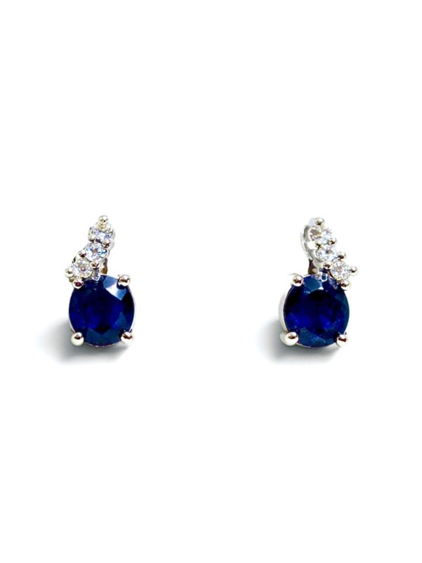 Earrings with sapphires and diamonds white gold 750 % Art.OR1004