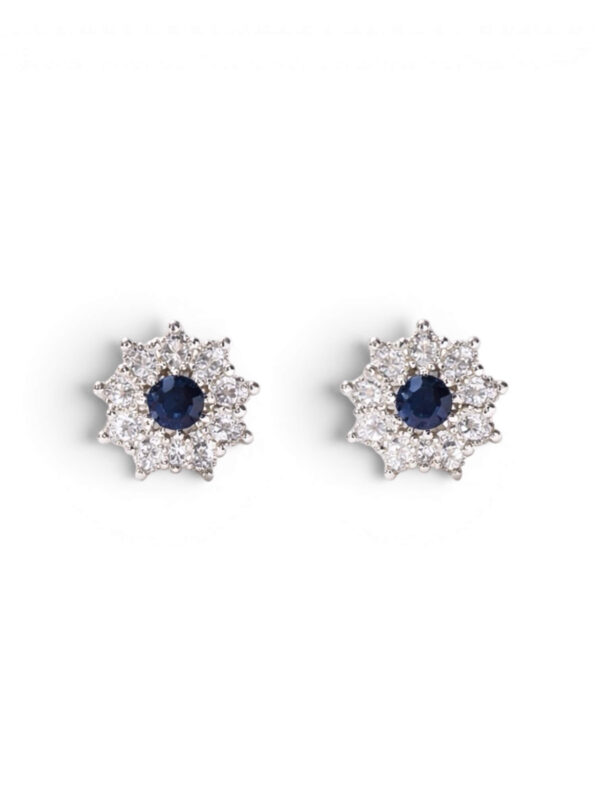 Earrings with sapphires diamonds gold BON TON ART.OR1445