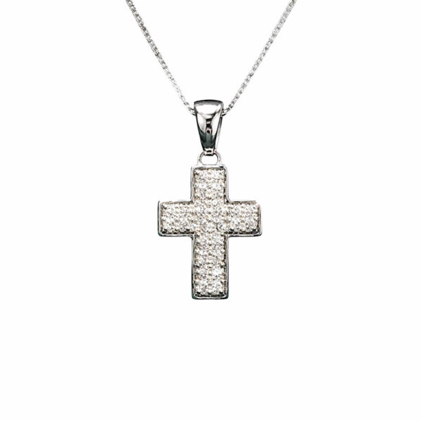 White gold 750% cross pendant and diamonds Art.CR123