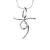 750% white gold cross pendant