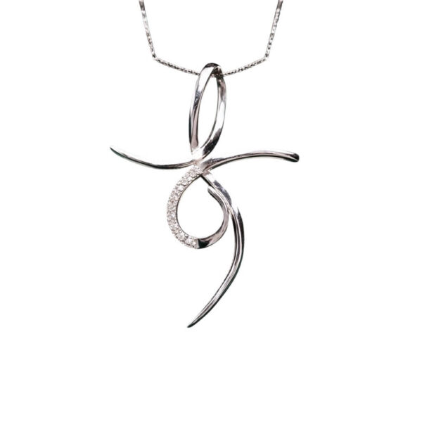 750% white gold cross pendant