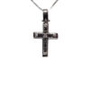 Pendente croce oro bianco  e diamanti neri Art.CC1153