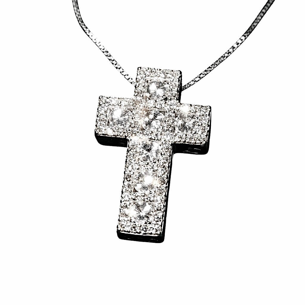 White gold 750% cross pendant and diamonds Art. GR389-1