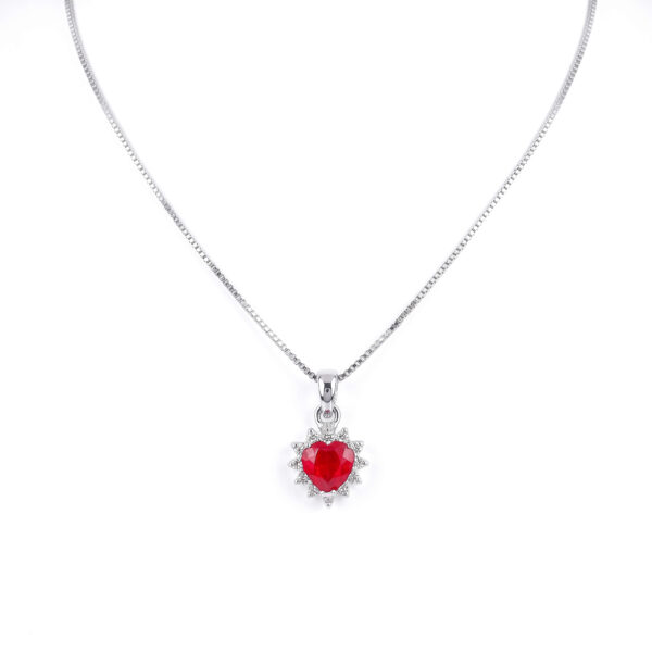 Ruby gold and diamond HEART pendant Art. CD1045