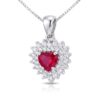 Girocollo rubino oro bianco diamanti CUORE Art. CD917