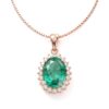 Girocollo in oro rosa con smeraldo e diamanti  BON TON Art. CD1003-1