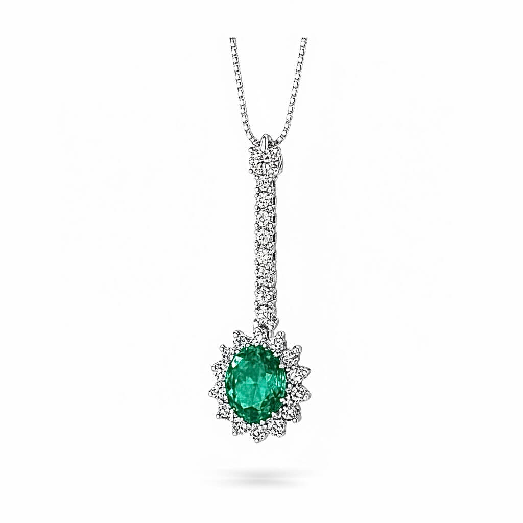 Girocollo smeraldo diamanti e oro BON TON Art. CD373
