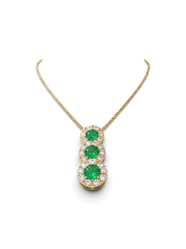 Trilogy pendant Emeralds diamonds and yellow gold BELLE EPOQUE art. CD1142-1