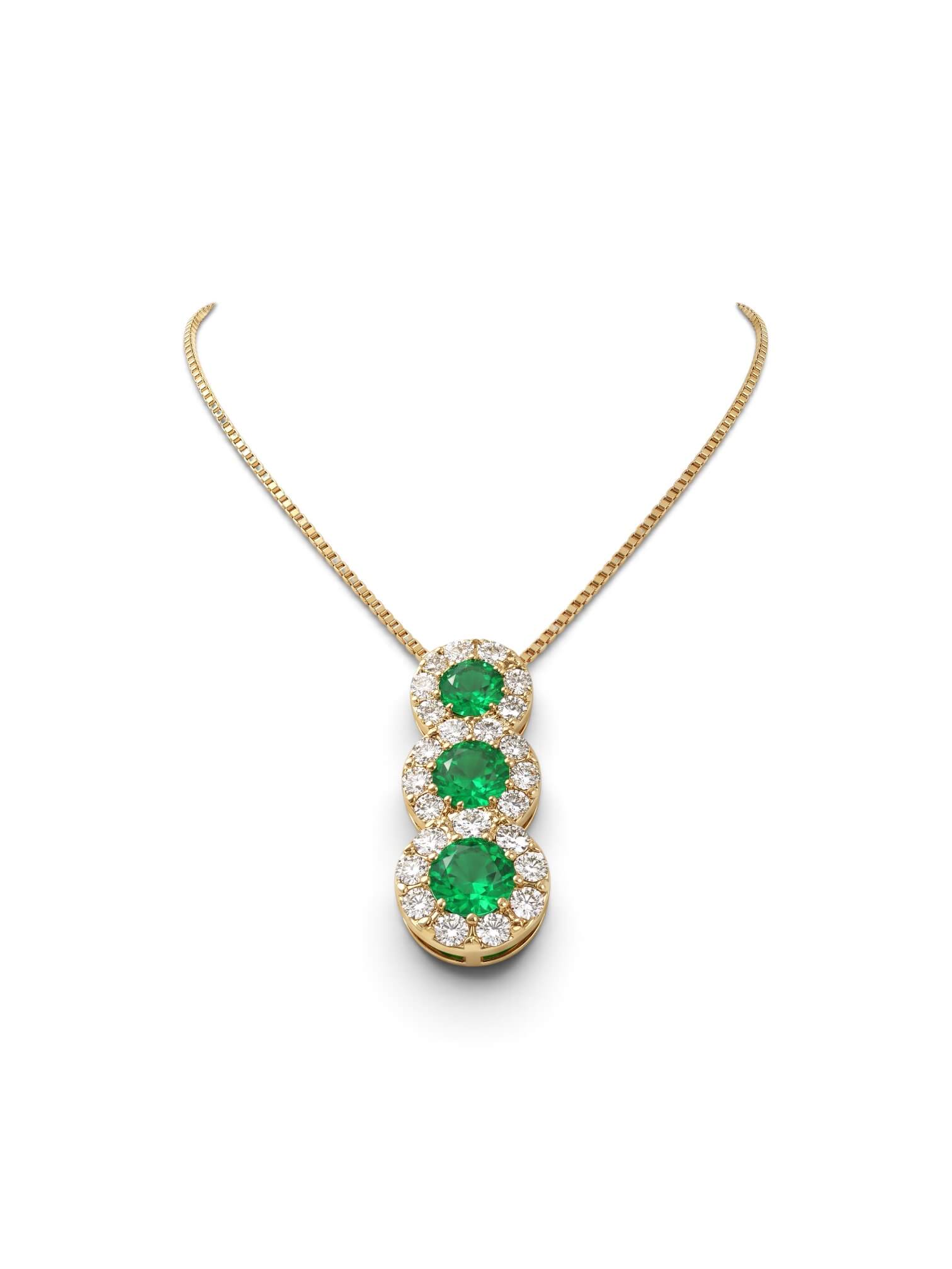 Trilogy pendant Emeralds diamonds and yellow gold BELLE EPOQUE art. CD1142-1