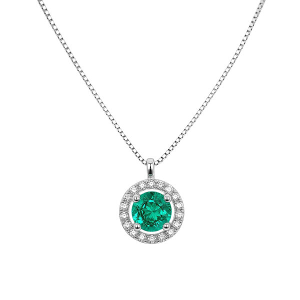 Emerald pendant in white gold and GEMME diamonds Art. CD208