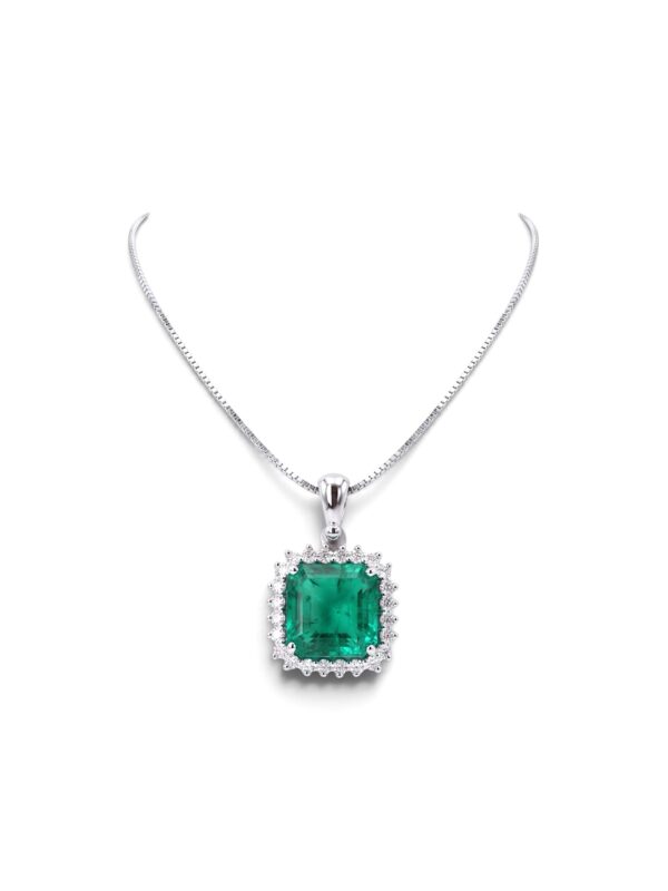 Emerald diamond and gold pendant BON TON art. CD1066