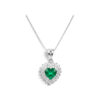 Girocollo smeraldo diamanti oro bianco CUORE Art.CD880-2