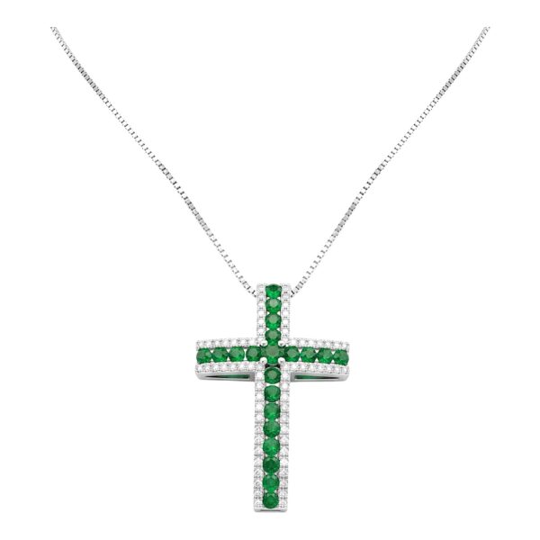 PENDENTE SMERALDO ORO DIAMANTI CIPOLLA DAL 1950 GIOIELLIERI PALERMO 4 2 gioielleria palermo White gold and diamond cross pendant Art. GR256