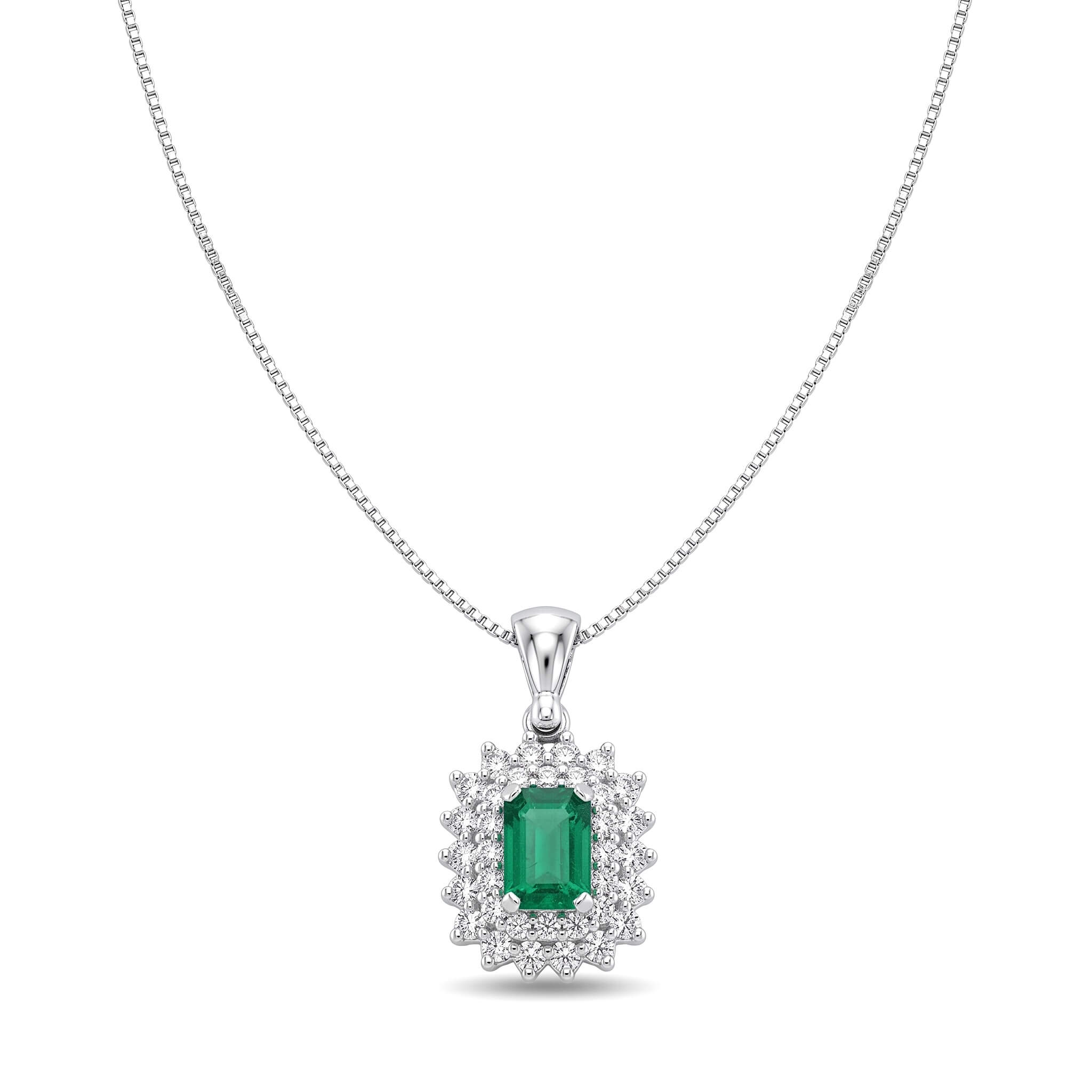 White gold emerald pendant BON TON Art. CD359