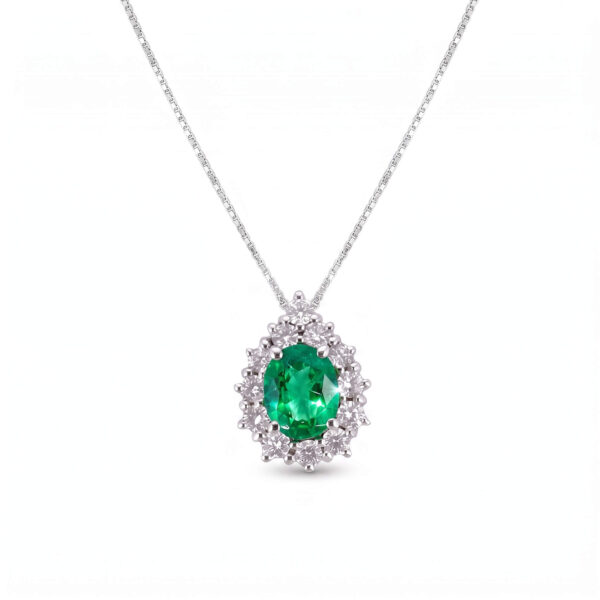 Pendant diamonds and emerald and gold BON TON ART.CD085