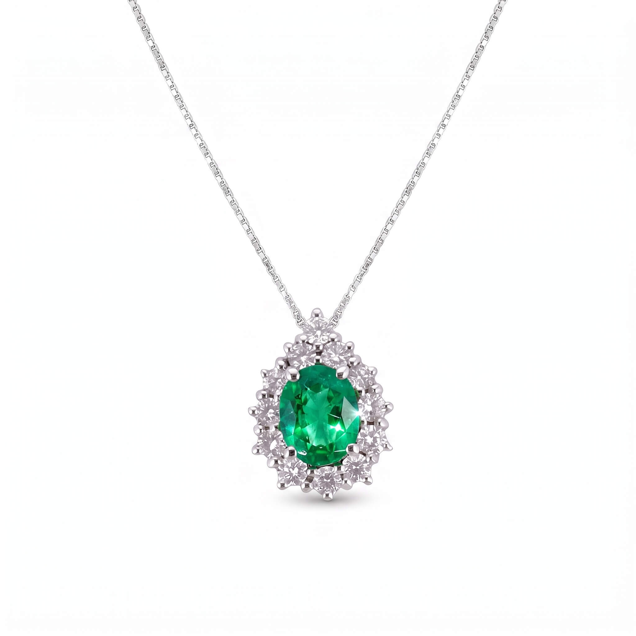 Girocollo diamanti e smeraldo e oro BON TON  Art.CD085