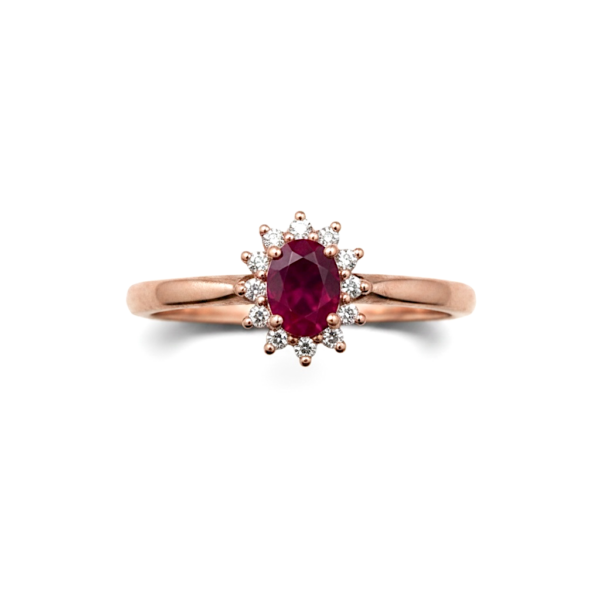 Anello rubino e diamanti oro rosa BON TON art.AN2852