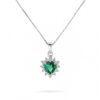 Emerald heart pendant diamonds white gold Cuore Art. CD1013-3
