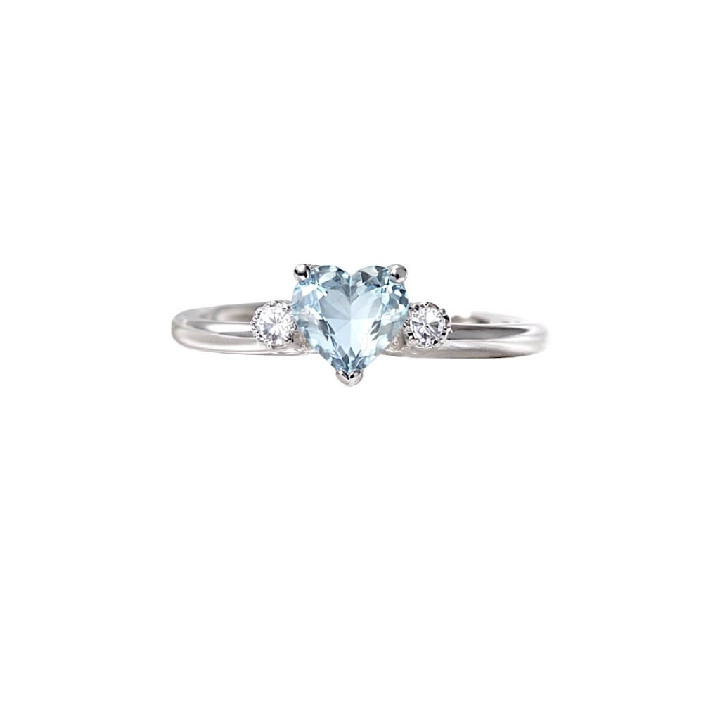 Anello acquamarina oro  e diamanti CUORE Art. CIP244586