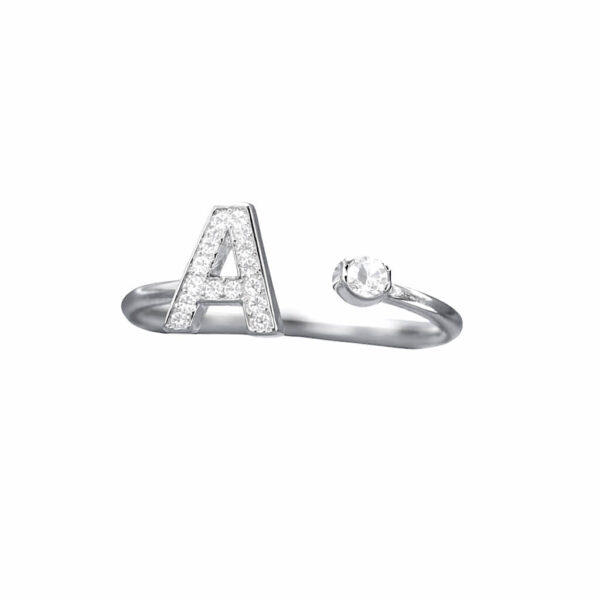 Anello iniziale A oro e diamanti art. ANP-A