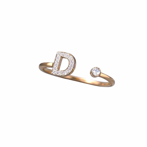 Anello iniziale D oro e diamanti art. ANP-D