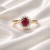 anello rubino oro diamanti cipolla dal 1950 gioiellieri palermo gioielleria palermo Anello rubino e diamanti oro rosa BON TON art.AN2393