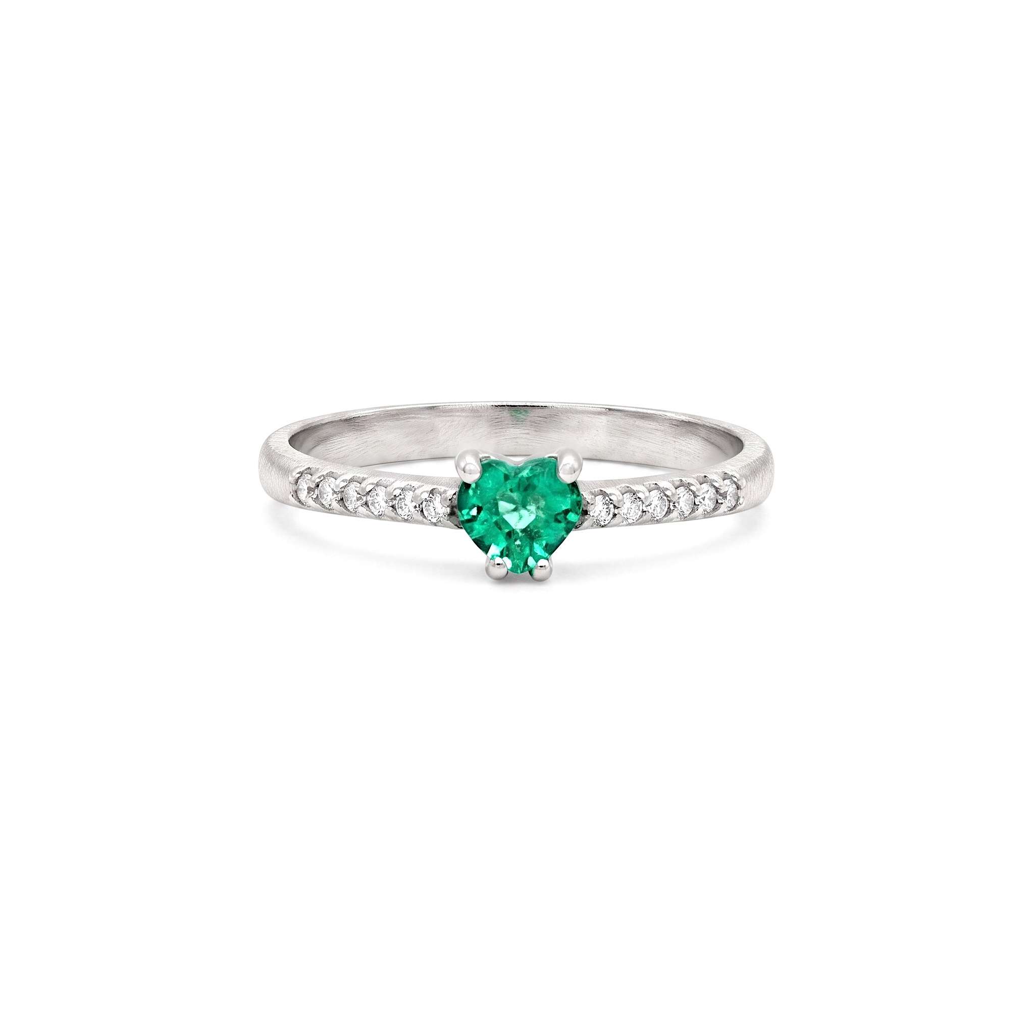 Anello Smeraldo oro diamanti CUORE Art. AN2303