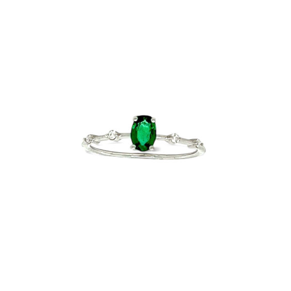 Anello smeraldo e diamanti oro bianco GEMME art. AN2443-4