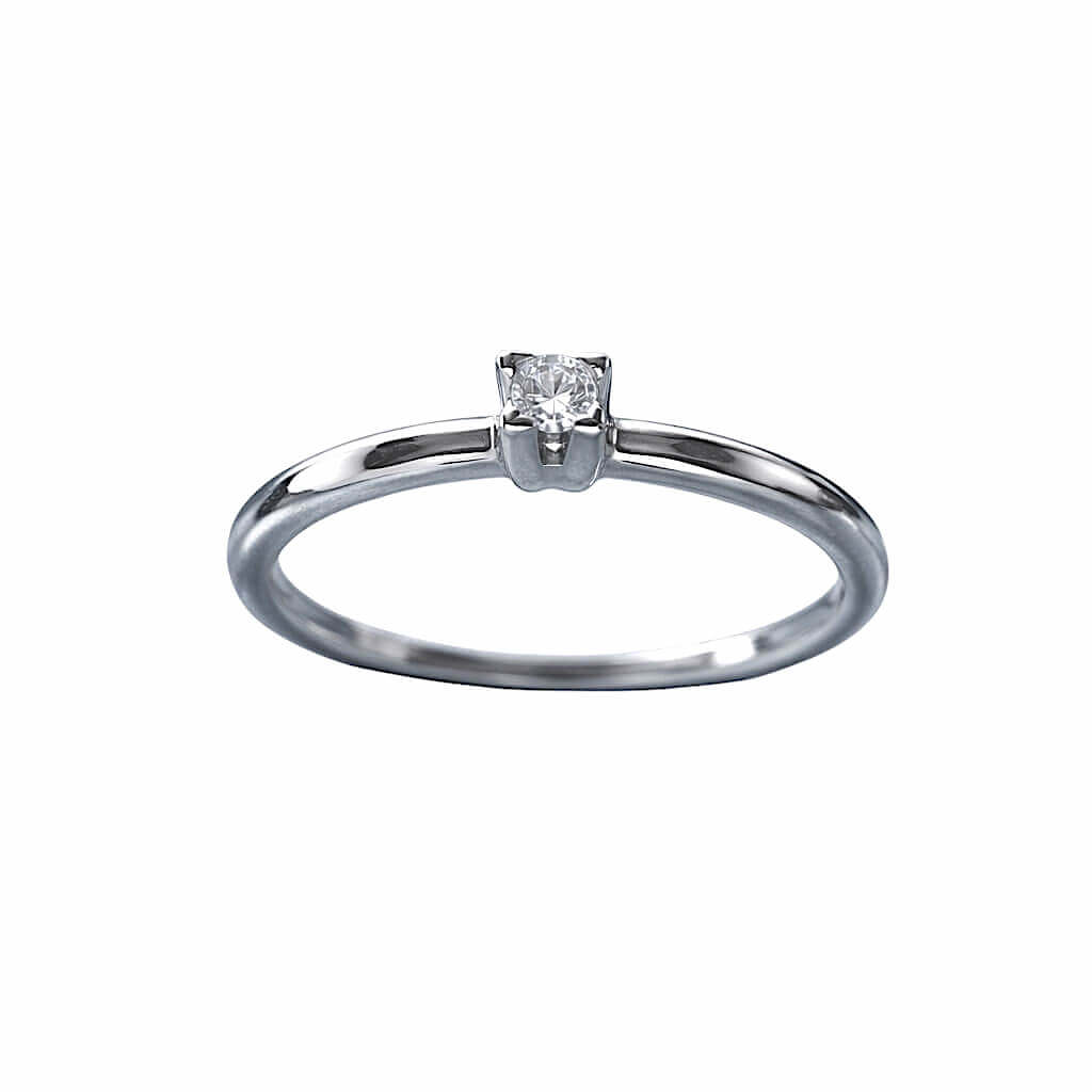 Anello solitario diamante e oro bianco ROMANTIC Art. AN1227