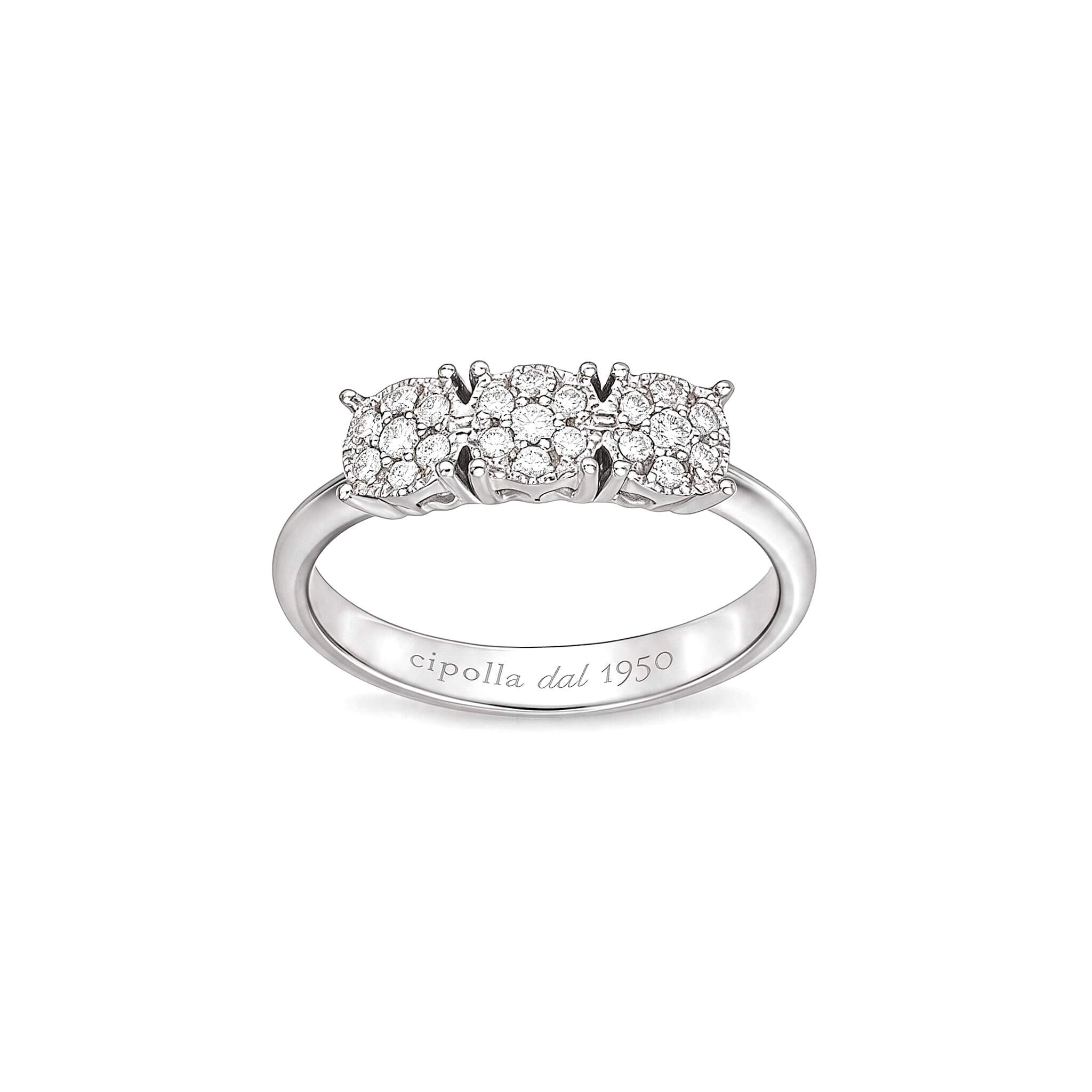 NARCISO Art.AN833 Gold and Diamond Trilogy Ring