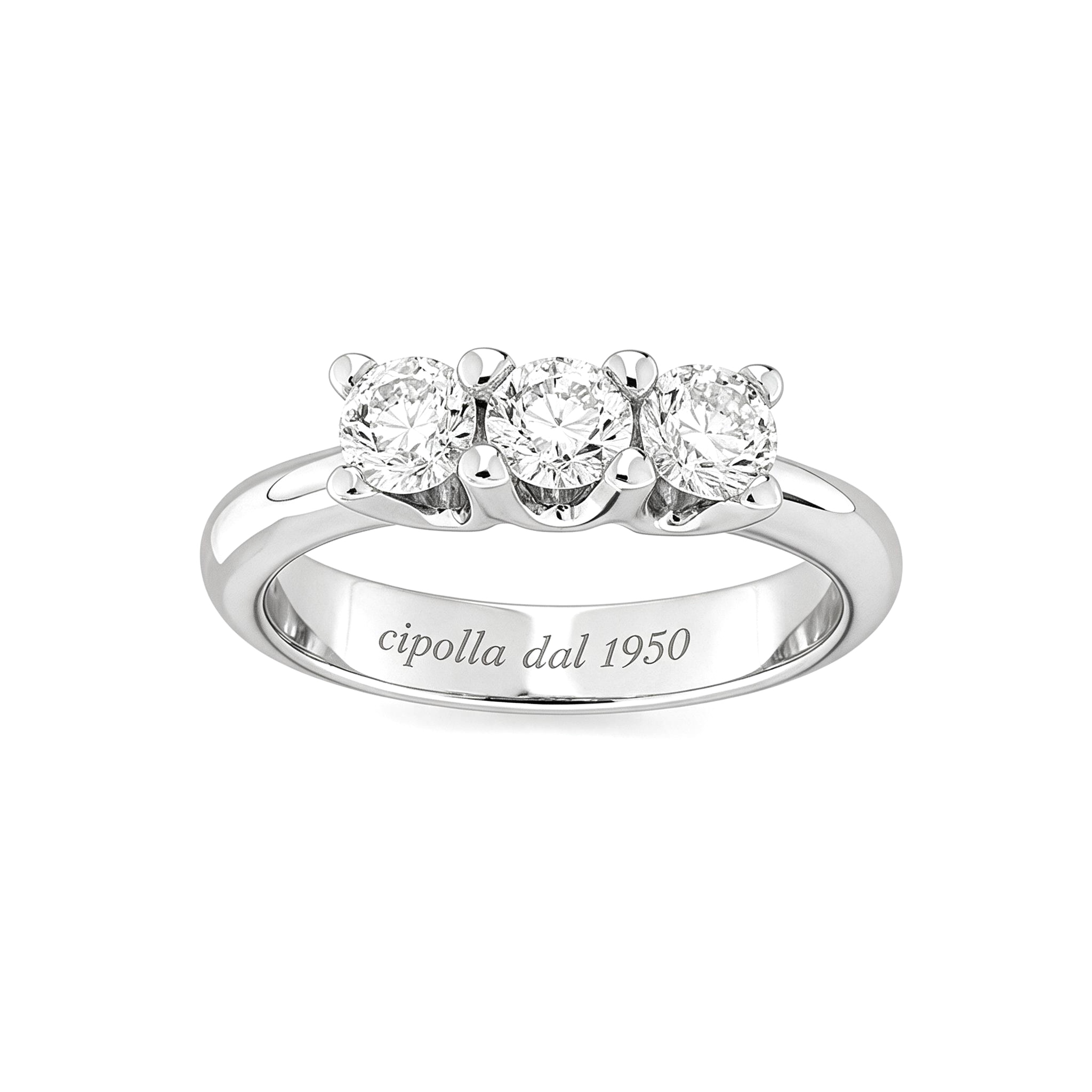 Ring trilogy gold and diamonds WISH Art. AN2155-4