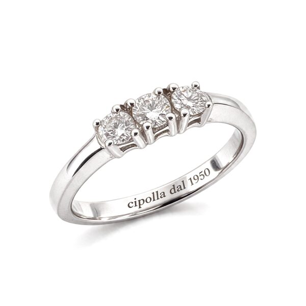 Anello trilogy di diamanti oro bianco SOGNO art.AN2937