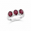 Anello trilogy rubini diamanti e oro bianco GEMME Art. AN695