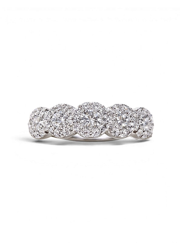 Anello veretta di diamanti oro bianco SETA art. AN2297