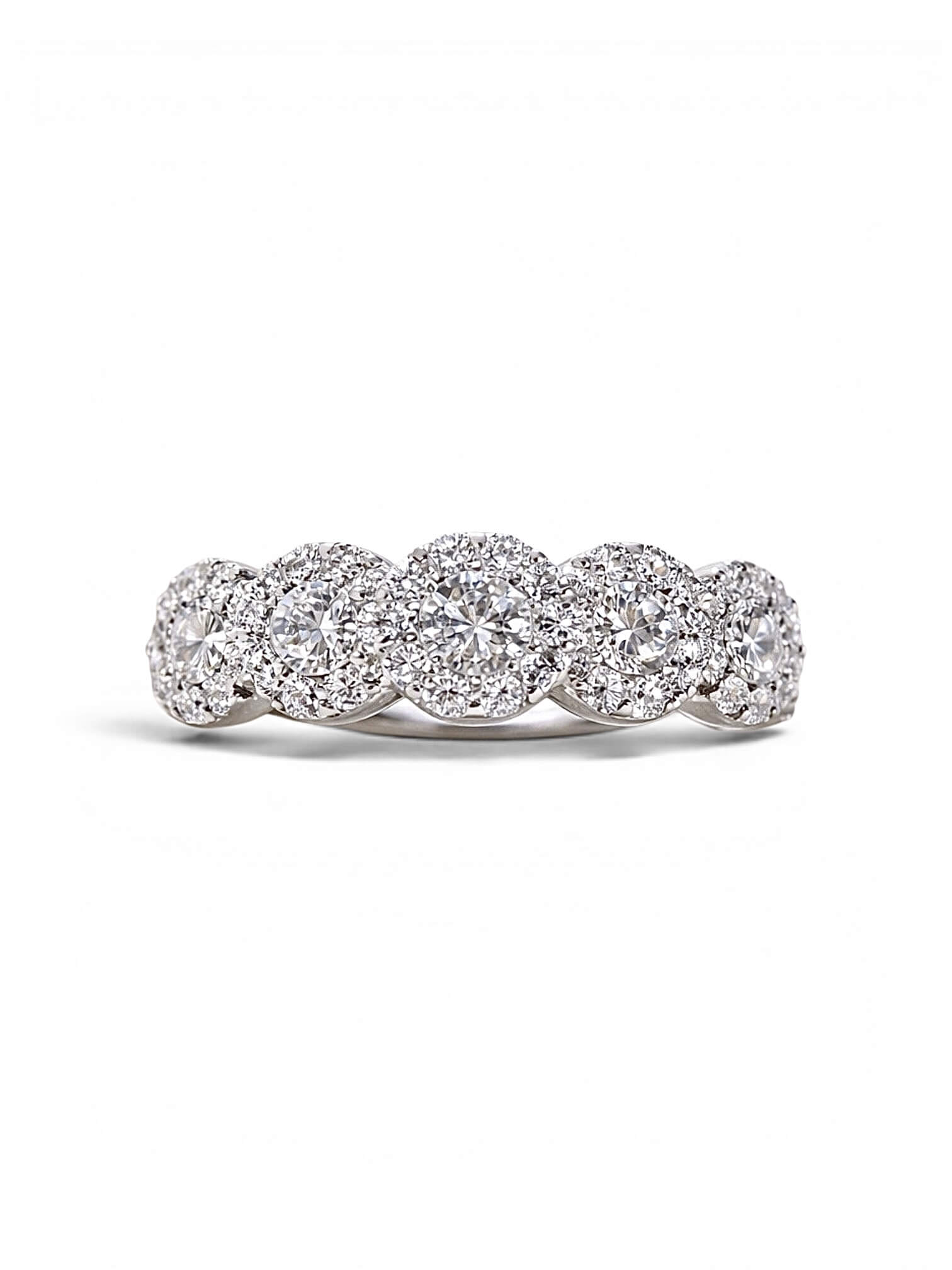 Anello veretta di diamanti oro bianco SETA art. AN2297