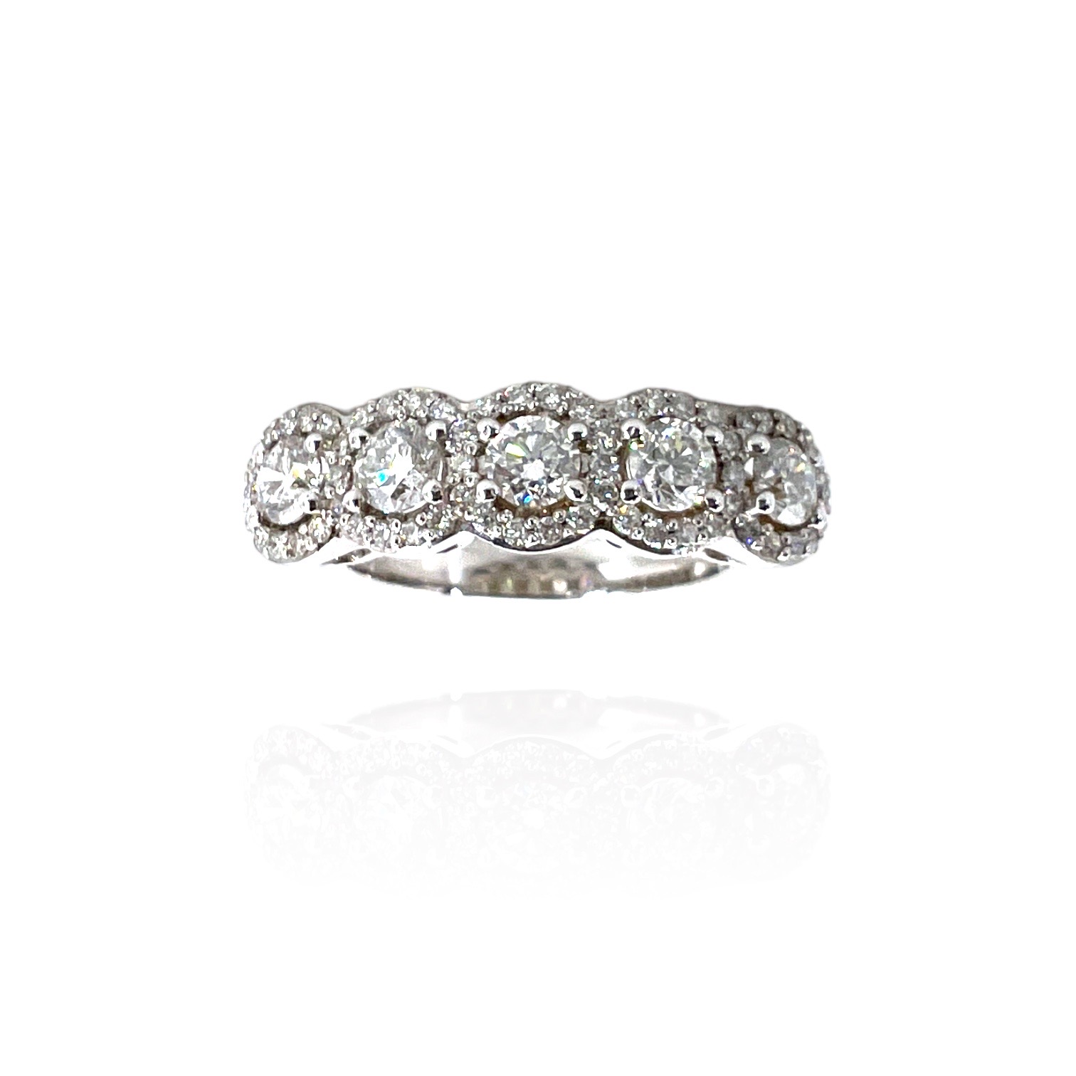 Anello veretta di diamanti oro bianco SETA Art. AN1612