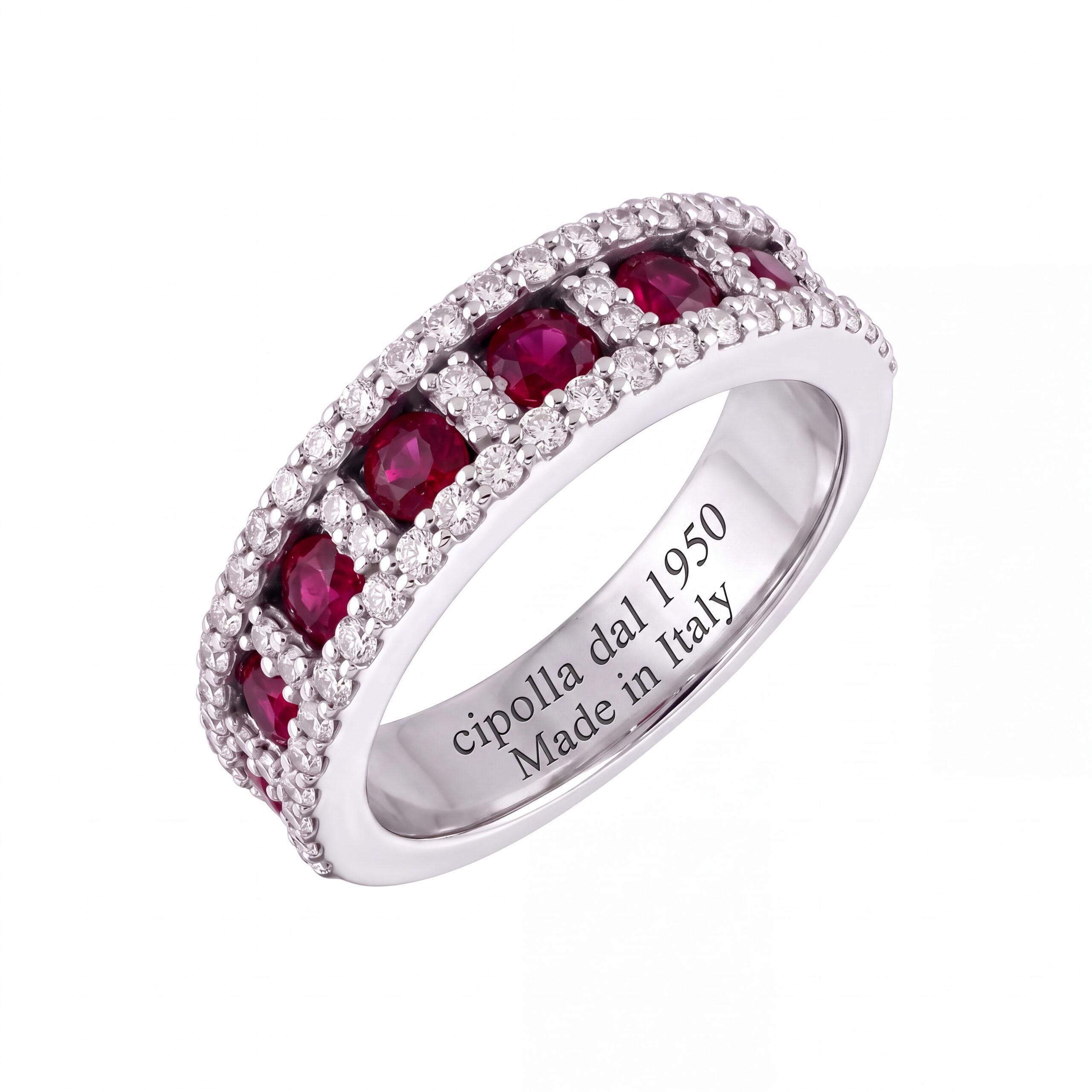 Anello veretta con diamanti e rubini  BELLE EPOQUE art. AN2144