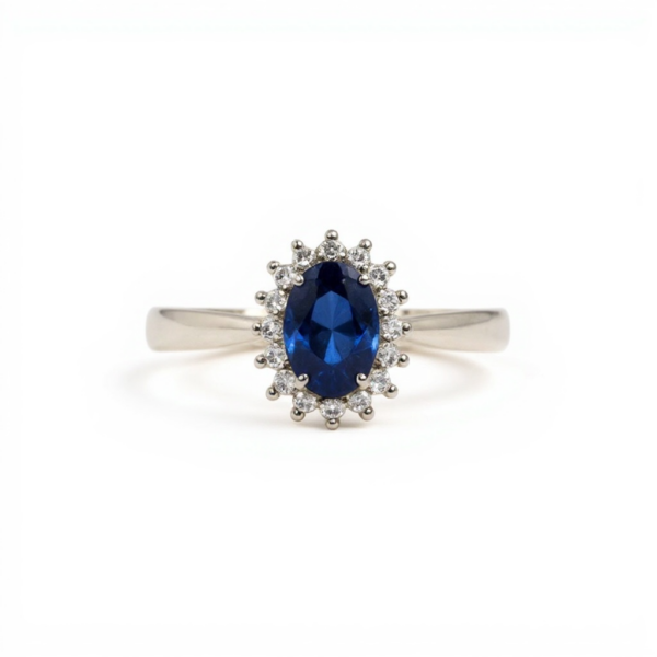 Anello zaffiro diamanti oro bianco BON TON art. AN2855