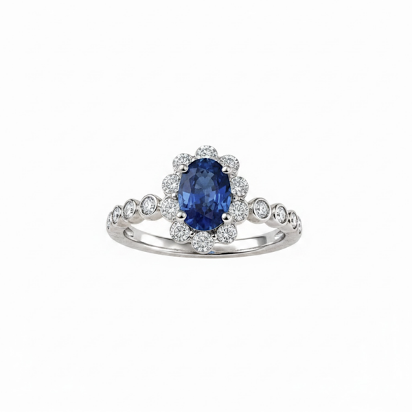 Anello zaffiro blu e diamnti BON TON Art. AN816