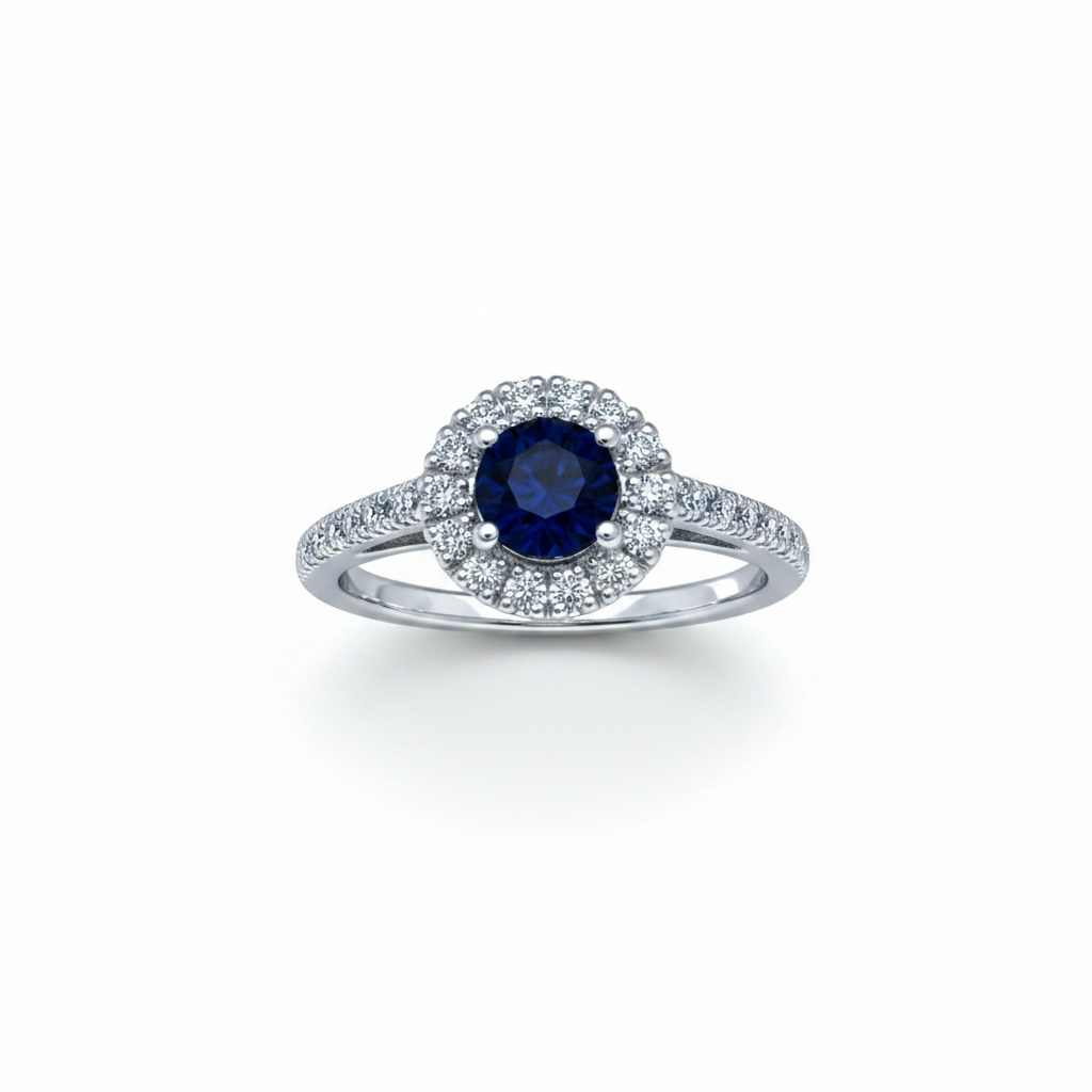 Sapphire and diamond ring in white gold ART. AN908