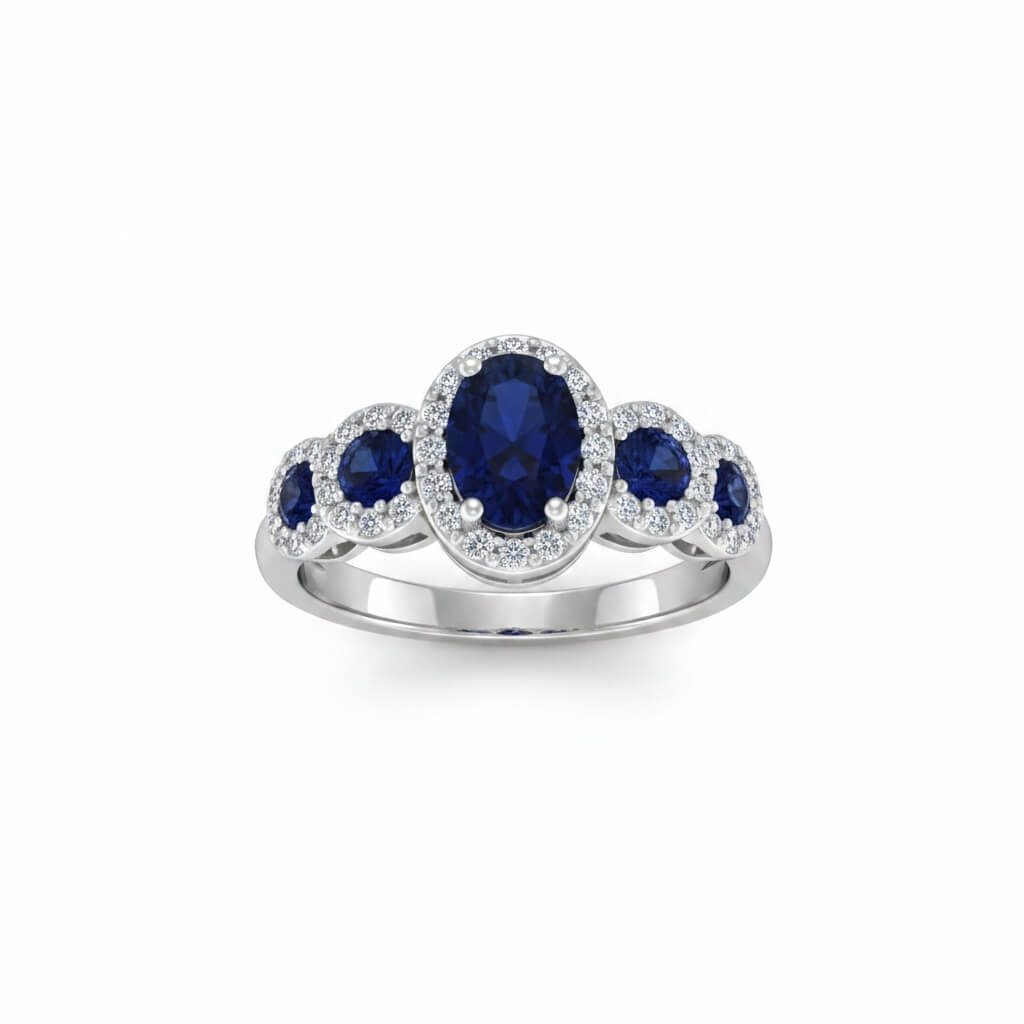 Anello con zaffiri e diamanti in oro BELLE EPOQUE art. AN2294
