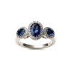 Anello trilogy zaffiri diamanti in oro bianco BELLE EPOQUE  ART. RF02689BS-01